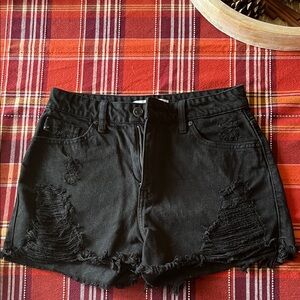 KanCan Black Distressed Jean Shorts